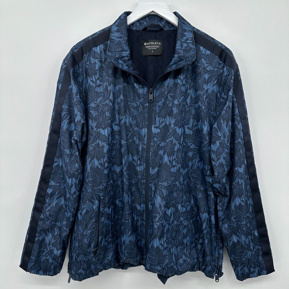 Athleta Jacket Sightseer Lace Ethereal Bloom Cottage Size Large Blue Lightweight
